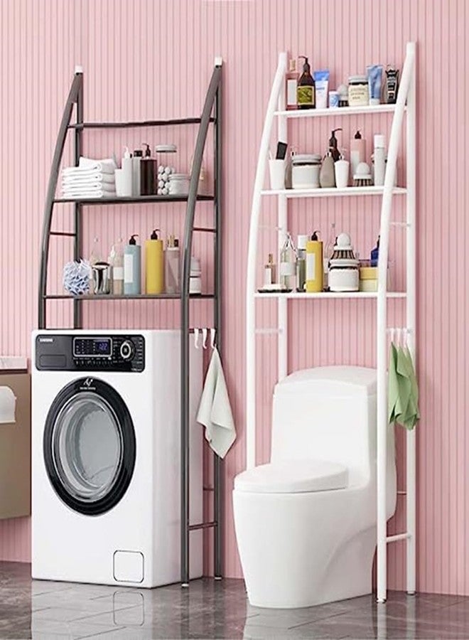 لوكزر رف مرحاض معدني من لوكزر للحمام، منظم تخزين متعدد الأغراض، رفوف حامل للمنزل، المرآب، الشرفة (أسود/166×25×65 سم) - Image 2